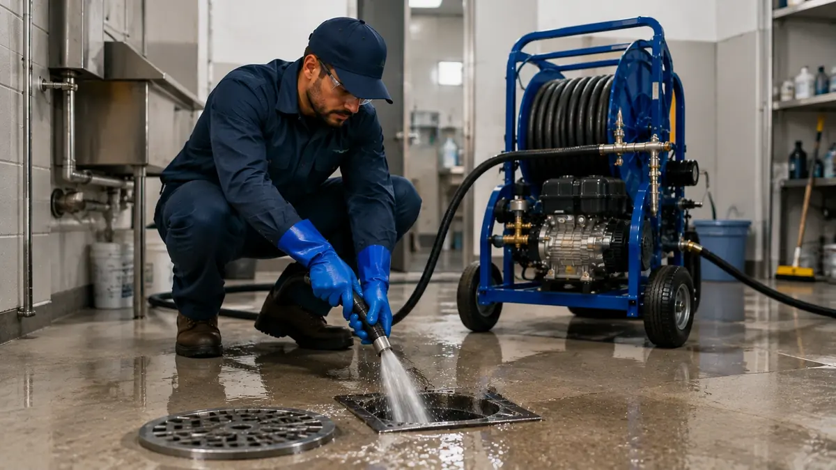 Floor Drain Hydro Jet Cleaning in Phelan