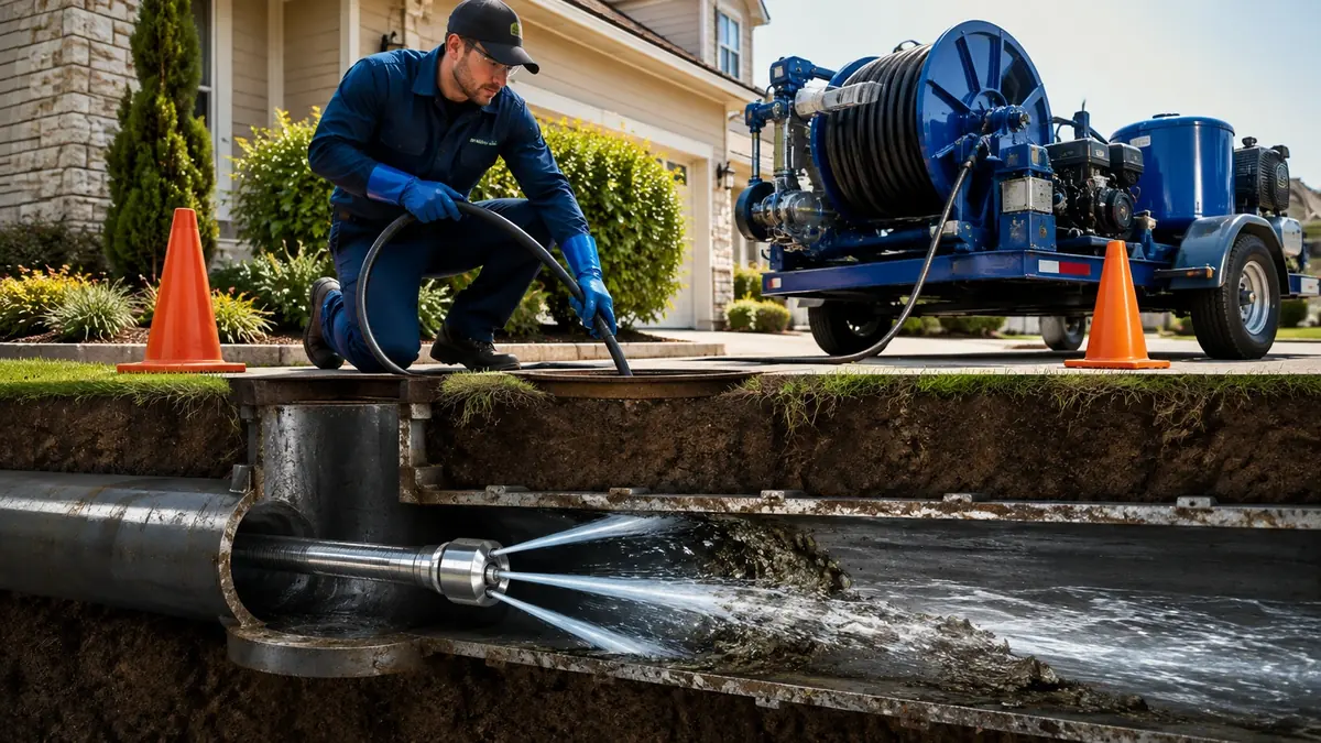 Main Sewer Line Hydro Jet Cleaning in Phelan