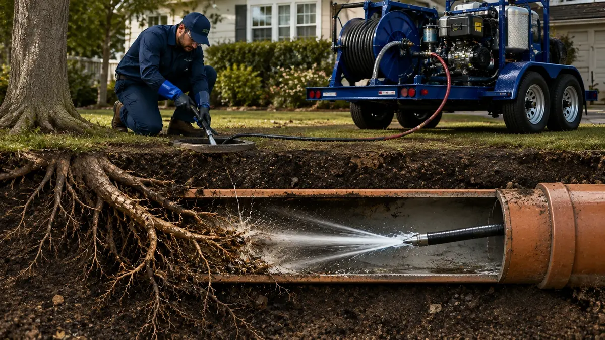 Tree Root Removal with Hydro Jetting in Phelan